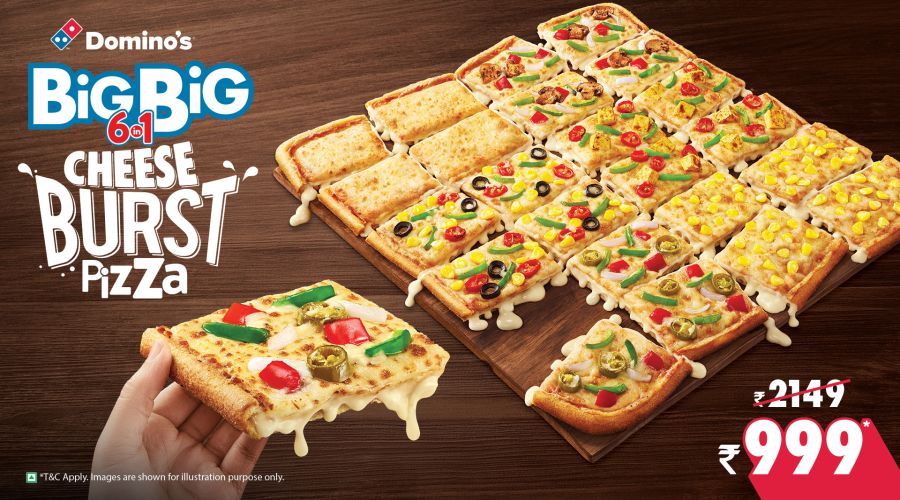 The Big Big 6-in-1 Pizza gets cheesier with Domino's new Cheese Burst upgrade 